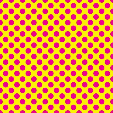 Sorunsuz vektör pembe lekeli model Sarı zemin üzerine