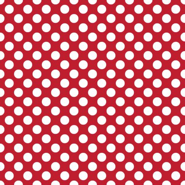 Sorunsuz vektör beyaz lekeli model koyu kırmızı zemin üzerine