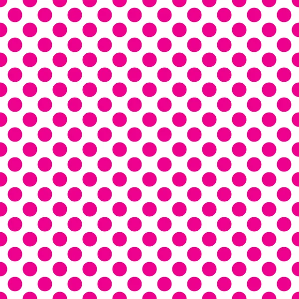 흰색 바탕에 원활한 벡터 네온 핑크 폴카 도트 패턴 — 스톡 벡터