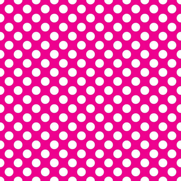 Naadloze vector witte polka dots patroon op roze achtergrond — Stockvector