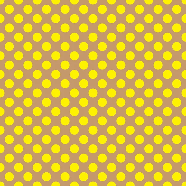 Άνευ ραφής διάνυσμα μοτίβο κίτρινο πουά σε καφέ φόντο — Διανυσματικό Αρχείο