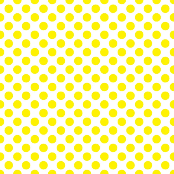 Vecteur sans couture motif à pois jaunes sur fond blanc — Image vectorielle