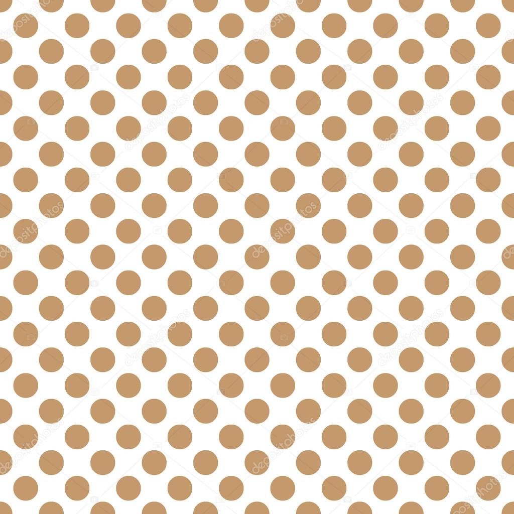 Seamless vector brown polka dots pattern on white background
