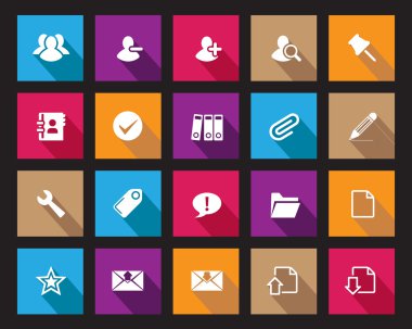 Stock Vector Square shaded web and office icons in high resolution.