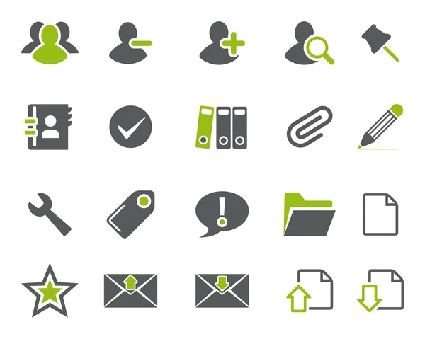 Stock Vector green grey web and office icons in high resolution. — Stockvector