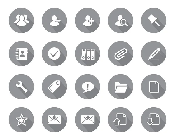 Stock Vector grey rounded web and office icons with shadow in high resolution.