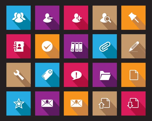 Stock Vector Square shaded web and office icons in high resolution.