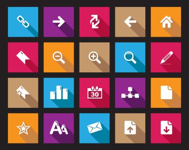 Stock Vector Square shaded web and office icons in high resolution.