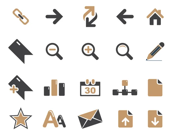 Stock Vector brown grey combination web and office icons in high resolution.
