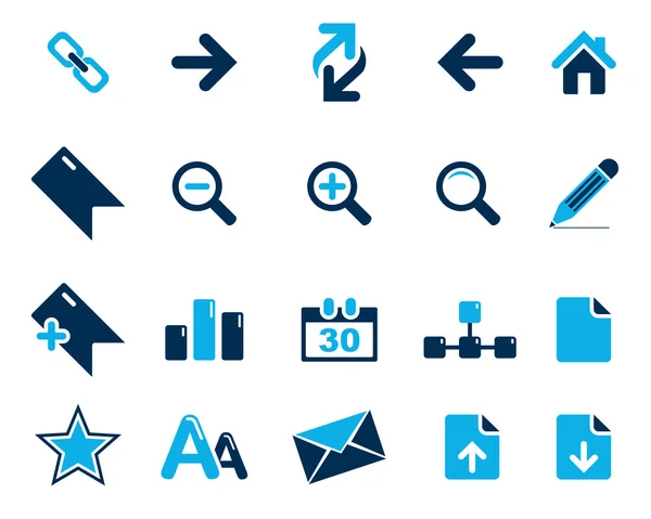Stock Vector web azul e iconos de oficina en alta resolución . — Vector de stock