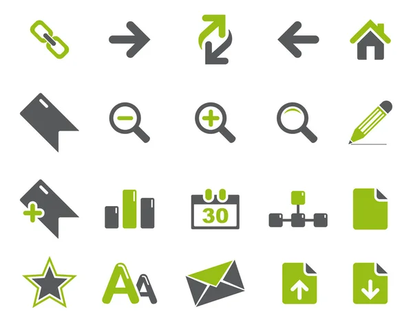 Estoque Vector web cinza verde e ícones de escritório em alta resolução . — Vetor de Stock