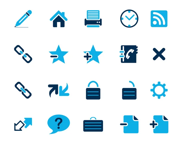 Stock Vector blue web and office icons in high resolution. — Wektor stockowy