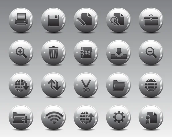 3d Grey Balls Stock Vector web and office icons with shadow in high resolution. — Wektor stockowy