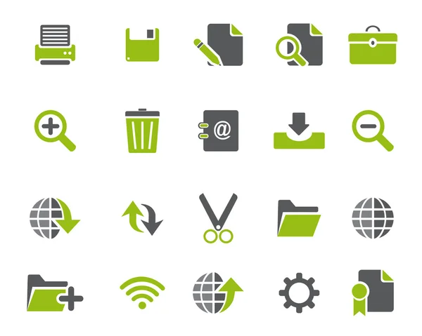 Stock Vector green grey web and office icons in high resolution. — Stockový vektor