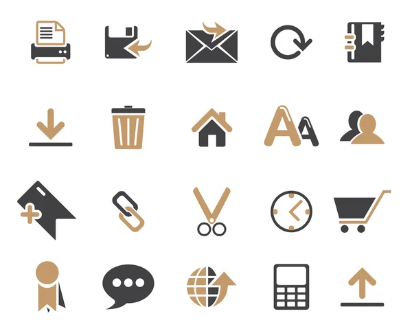 Stock Vector brown grey combination web and office icons in high resolution. — Wektor stockowy