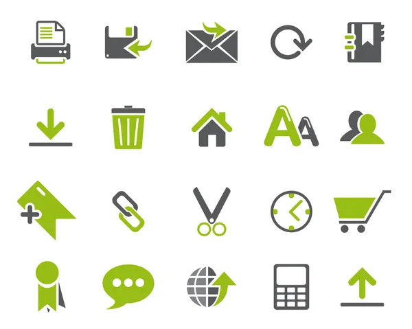 Stock Vector green grey web and office icons in high resolution. — Stock vektor