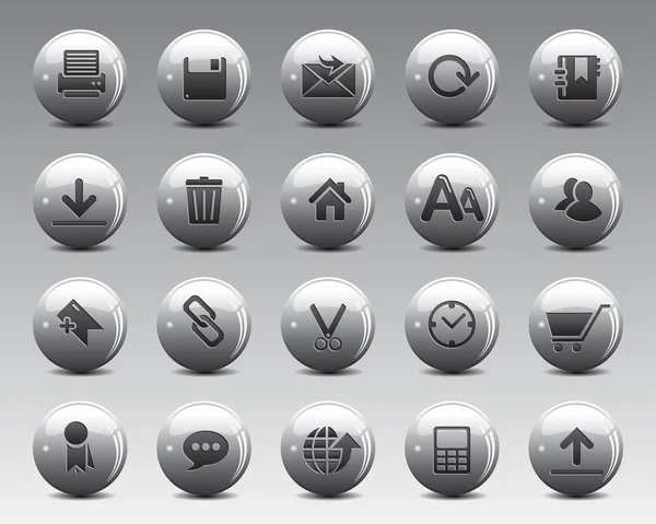 3d Grey Balls Stock Vector web and office icons with shadow in high resolution.