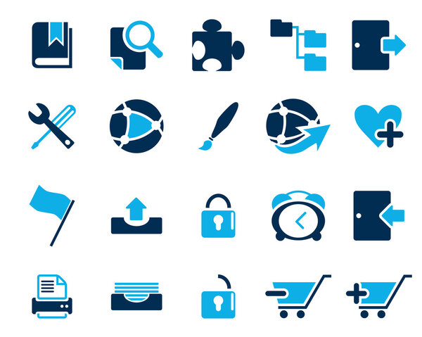 Stock Vector blue web and office icons in high resolution