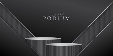 Siyah Gri Ürün 3D gerçekçi tasarım ürün gösterimi, reklam, el ilanı, broşür tebrikleri, kartlar, davetiyeler, duvar kağıdı, web, grafik ve baskı için kullanılabilir.