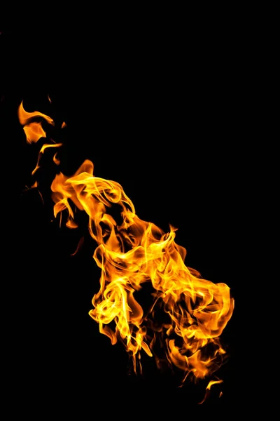 Fire Flames Black Background Isolated Burning Gas Gasoline Burns Fire — Stock Photo, Image