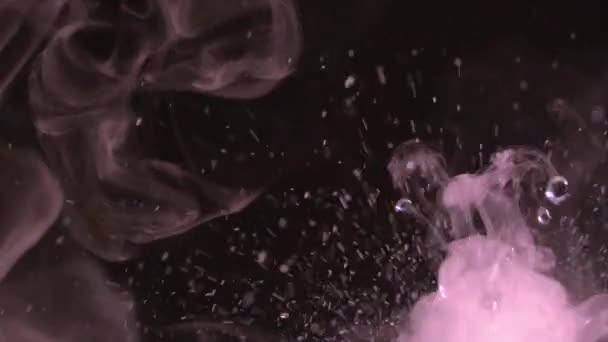 Splash Splashing Drops Splashes Water Steam Close Slow Motion Video — Stock Video