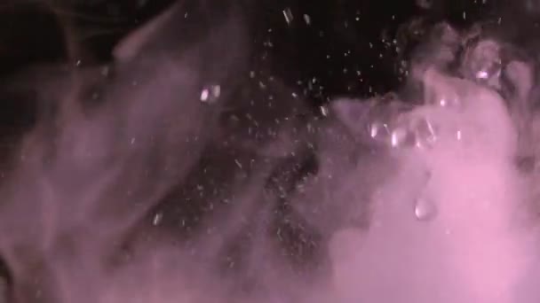 Splash Splashing Drops Splashes Water Steam Close Slow Motion Video — Stock Video