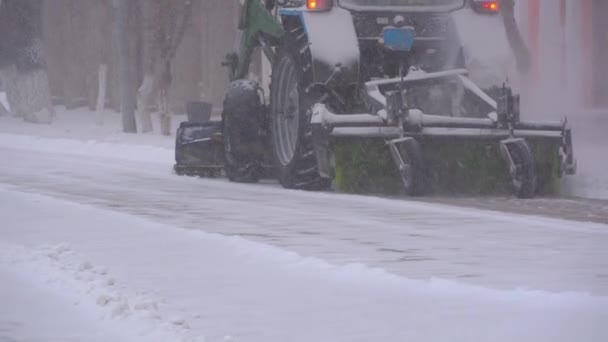 Nursultan Kazajstán 2021 Equipo Remoción Nieve Los Servicios Públicos Los — Vídeos de Stock