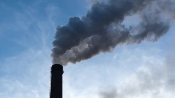 Røgfabrik Skorstene Med Co2 Udledning Miljømæssige Problem Med Miljø Luftforurening – Stock-video