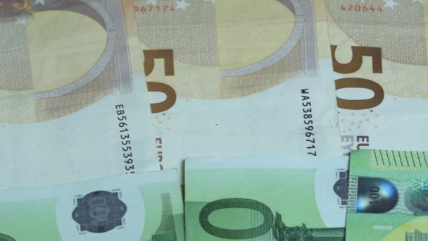 Ręczne Liczenie Banknotów Euro Gotówka Euro Wyliczanie Banknotów Pięćdziesięciu Euro — Wideo stockowe