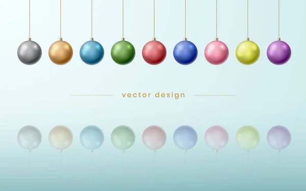 Abstract Festive Christmas Background Colorful Christmas Balls Isolated Vector Illustration — Stock Vector