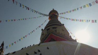Katmandu, Nepal 'deki Boudhanath Stupa tapınağının ayrıntıları.