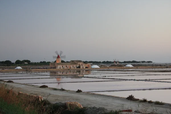 Salt Mill at Marsala, Sicily — Stock Photo, Image