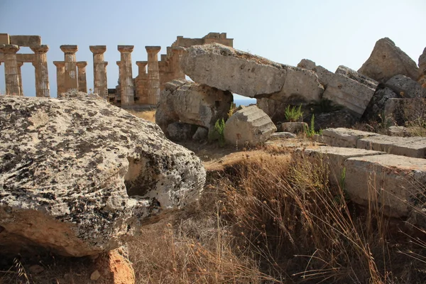 Zona arqueológica de Selinunte en Sicilia — Foto de Stock