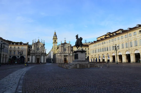 Turim Itália Praça San Carlo Turim — Fotografia de Stock