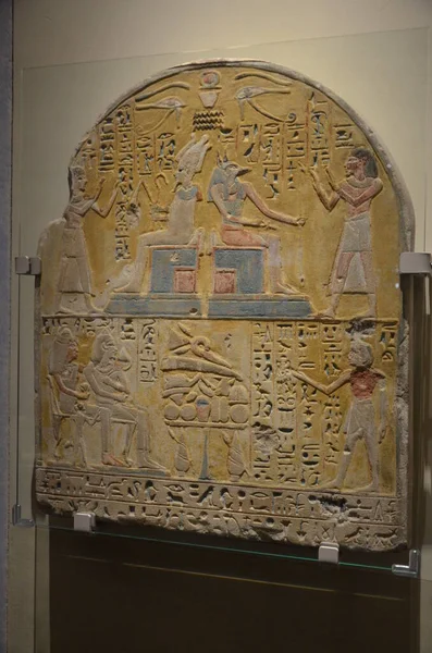 Wystawa Mumii Artefaktów Znalezisk Egipskich Muzeum Egipskim Turynie — Zdjęcie stockowe
