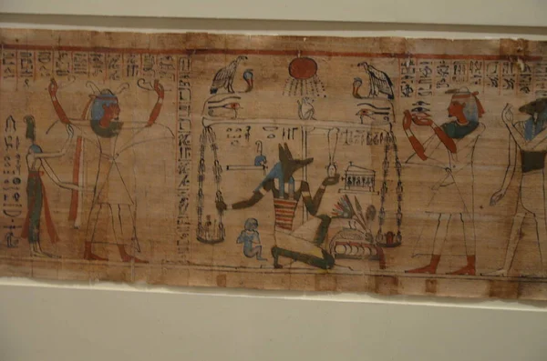 Wystawa Mumii Artefaktów Znalezisk Egipskich Muzeum Egipskim Turynie — Zdjęcie stockowe