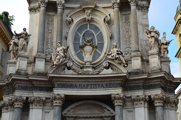 Two Similar Churches San Carlo Square Turin — Stock Photo, Image