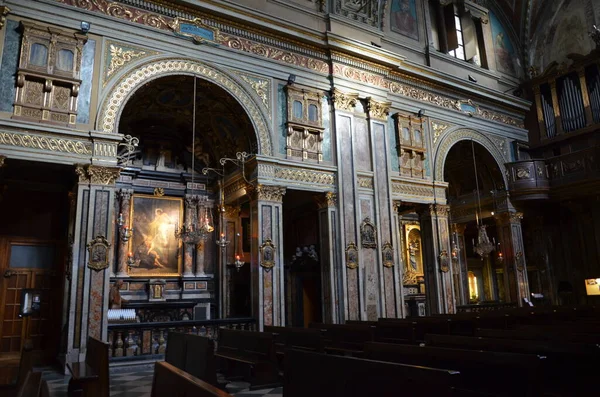 Nave Igreja Barroca Chiesa San Carlo Borromeo Turim — Fotografia de Stock