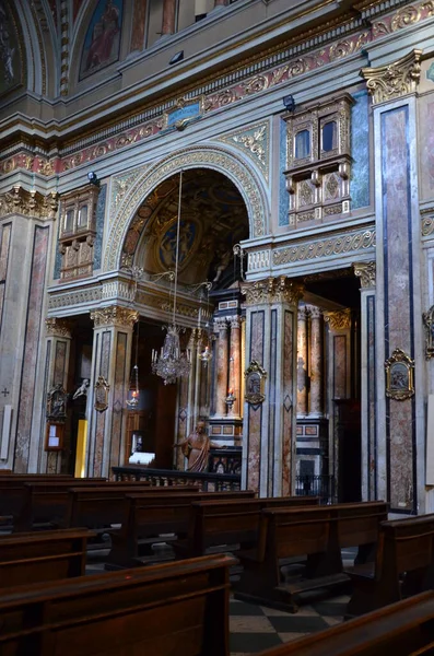 Nave Igreja Barroca Chiesa San Carlo Borromeo Turim — Fotografia de Stock