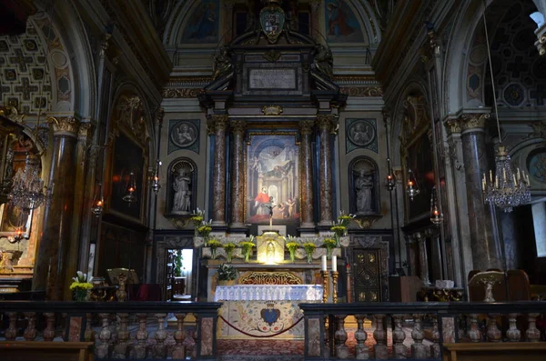 Nave Igreja Barroca Chiesa San Carlo Borromeo Turim — Fotografia de Stock