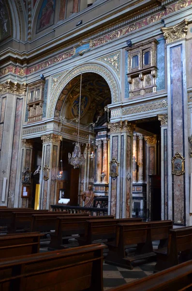 Nave Igreja Barroca Chiesa San Carlo Borromeo Turim — Fotografia de Stock