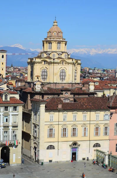 Widok Wieży Panoramicznej Palazzo Madama Turyn — Zdjęcie stockowe