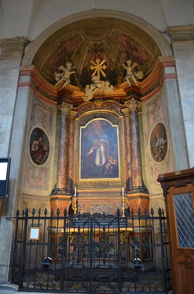Interiören Den Katolska Katedralen Saint John Baptist Turin Där Svepningen — Stockfoto