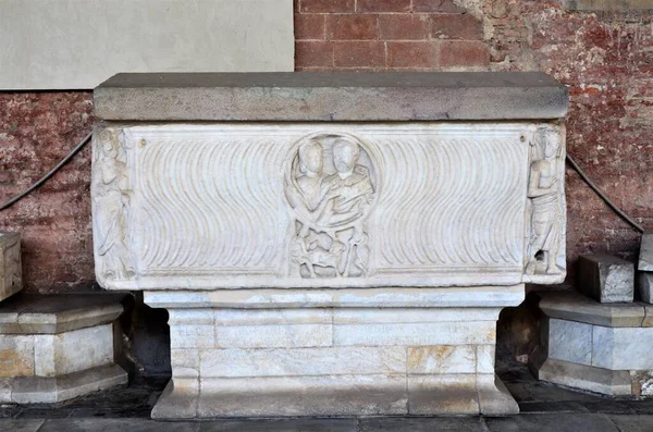 Grabskulpturen Auf Dem Monumentalen Friedhof Schiefen Turm Von Pisa — Stockfoto