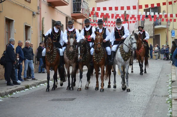 Náboženský Průvod Sant Antioco Sardinie — Stock fotografie