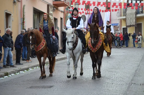 Religious Procession Sant Antioco Sardinia — Stock Photo, Image