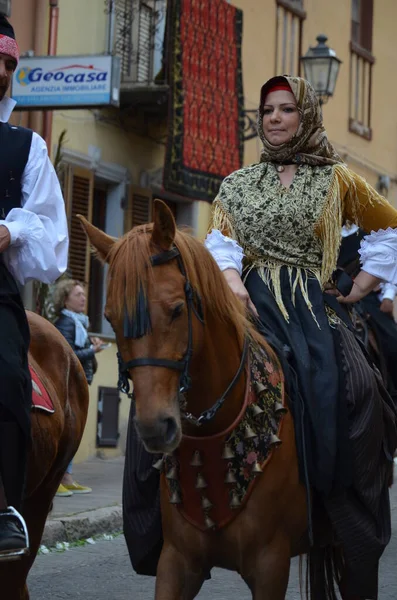 Religiös Procession Sant Antioco Sardinien — Stockfoto