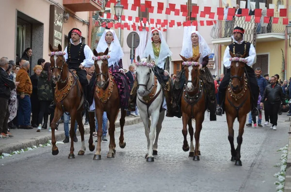 Religiös Procession Sant Antioco Sardinien — Stockfoto