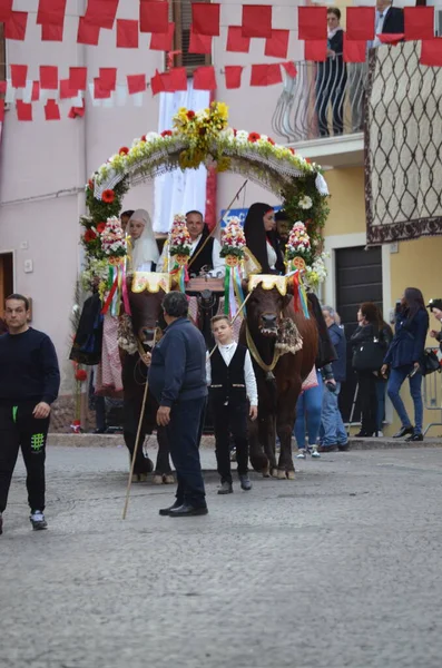 Náboženský Průvod Sant Antioco Sardinie — Stock fotografie