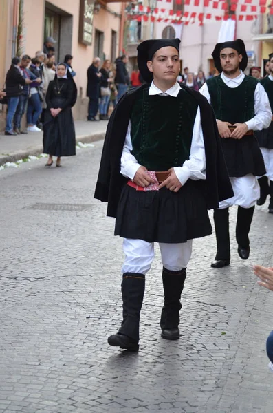 Religiös Procession Sant Antioco Sardinien — Stockfoto